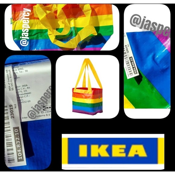 IKEA - Storstomma Combo Color Block Rainbow Bags Tote Support LGBTQ Gay Pride - Picture 6 of 16